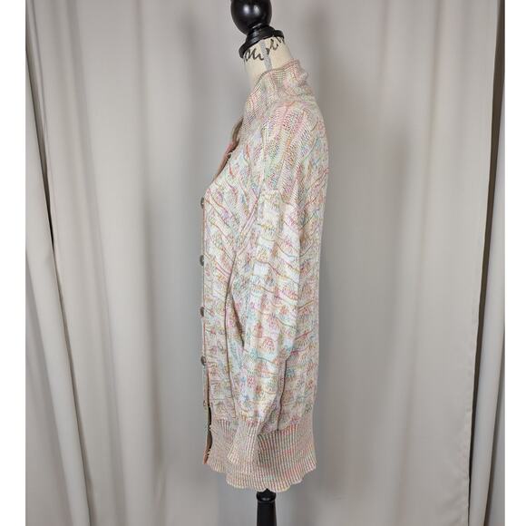 Anthropologie Lia Molly Dolman Sleeve Cardigan Sweater Rainbow Size Small - Picture 13 of 15